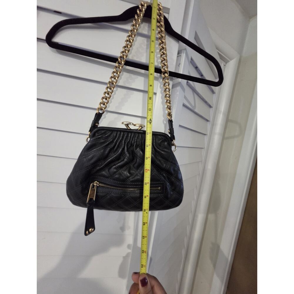 Marc Jacobs Black Quilted Kiss Lock Shoulder Bag Gold Chain Strap - Picture 10 of 14